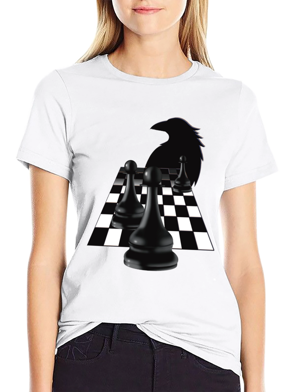Raven Chess T-Shirt - Black