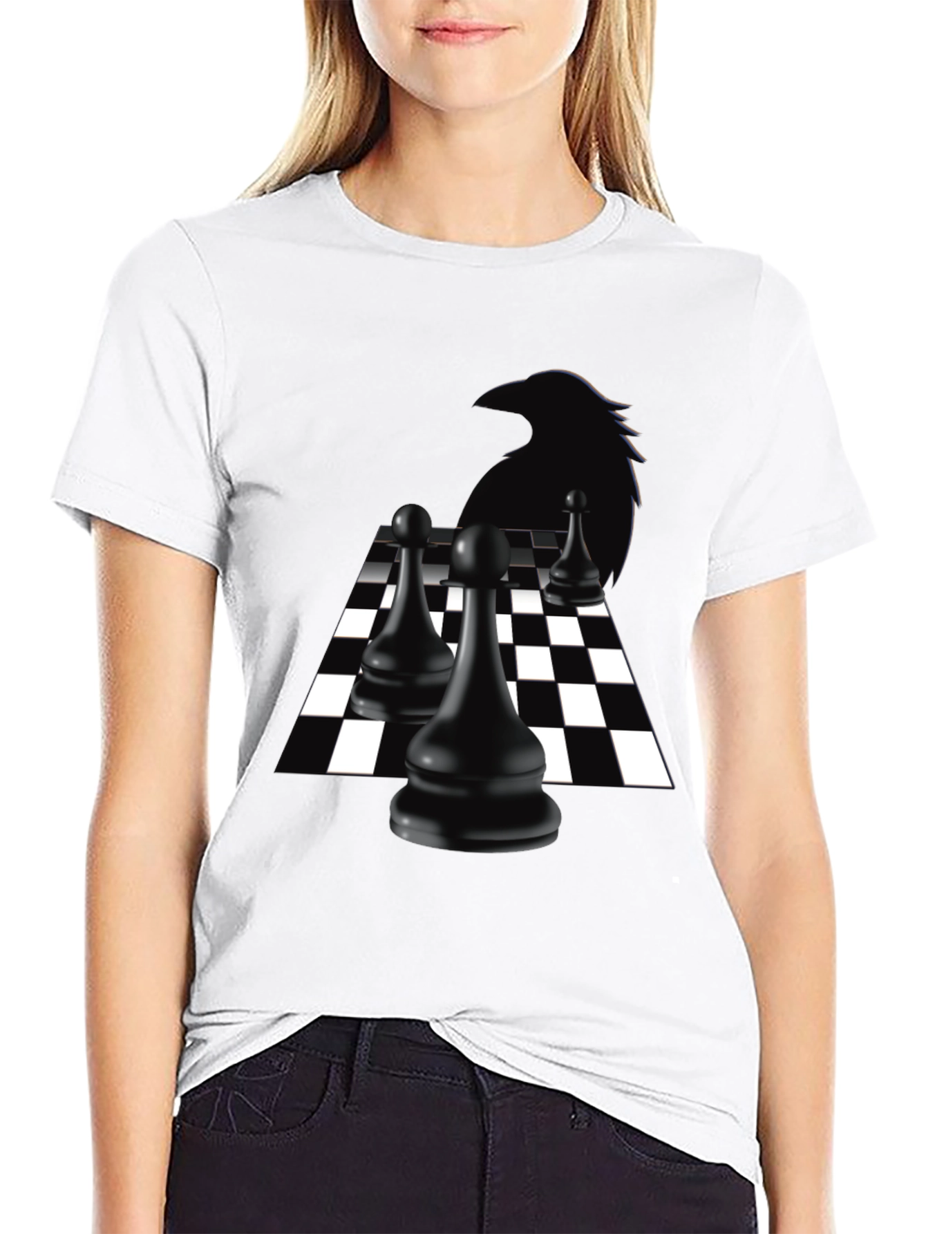 Raven Chess T-Shirt - Black