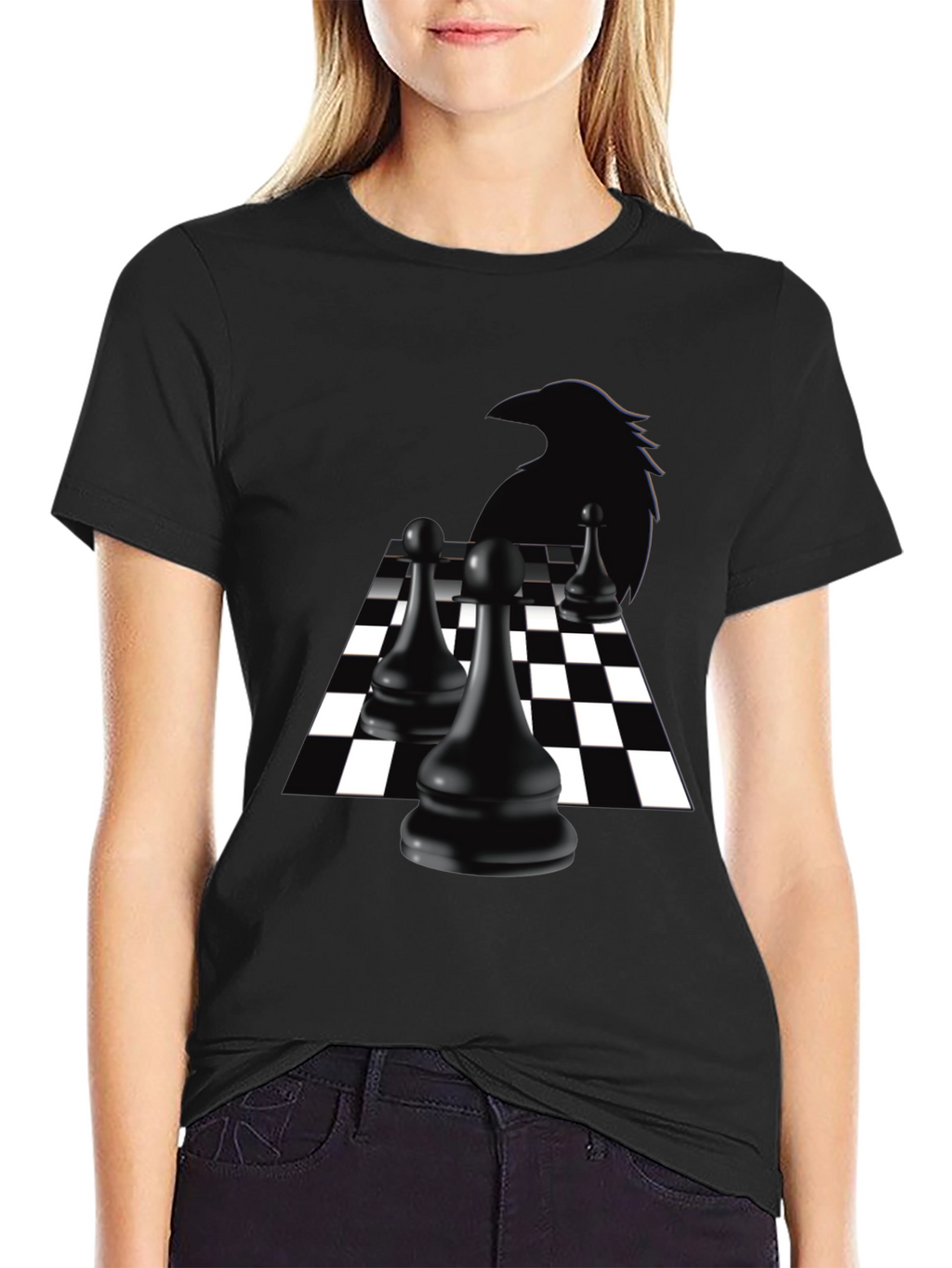 Raven Chess T-Shirt - Black