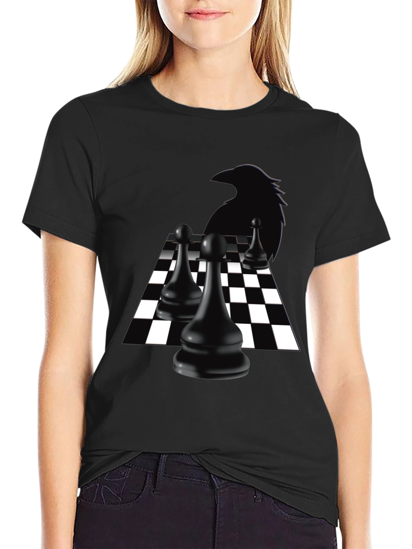 Raven Chess T-Shirt - Black