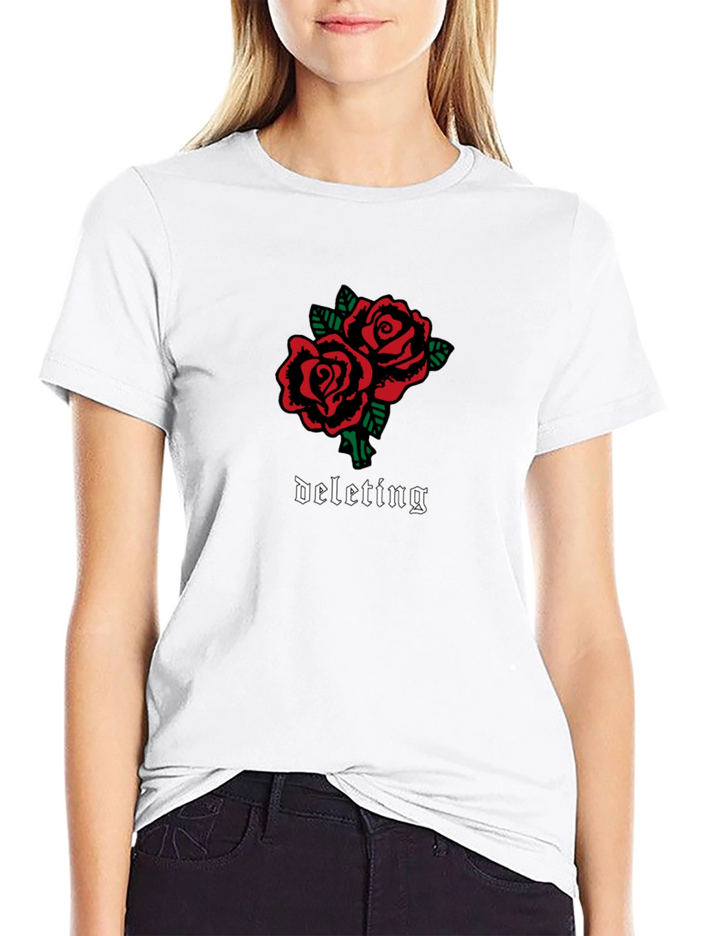 Deleting Roses Graphic T-Shirt - Black