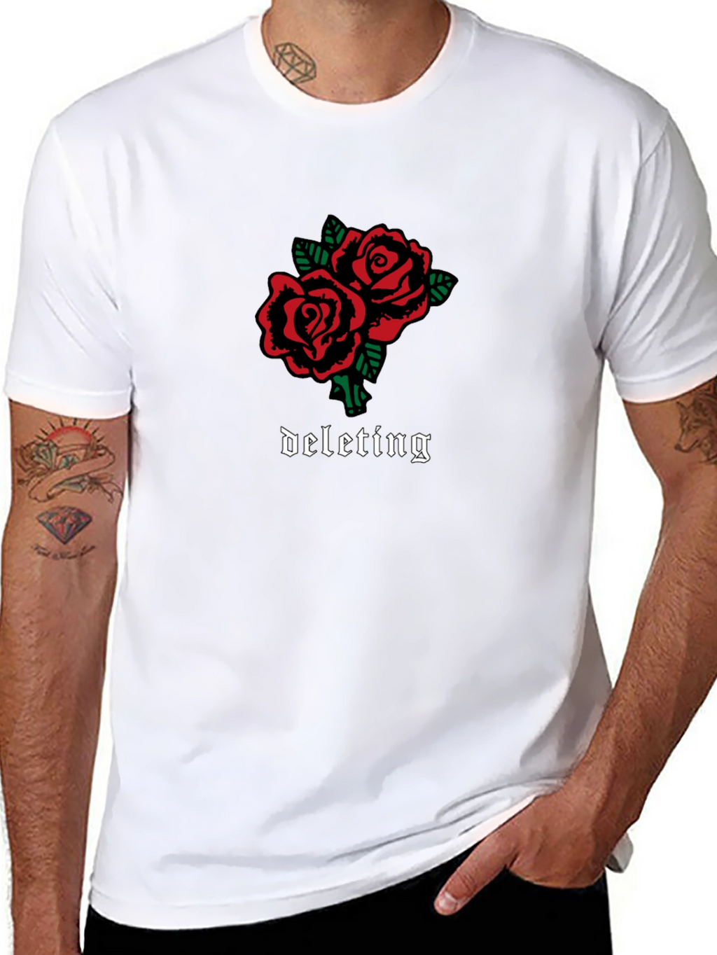 Deleting Roses Graphic T-Shirt - Black