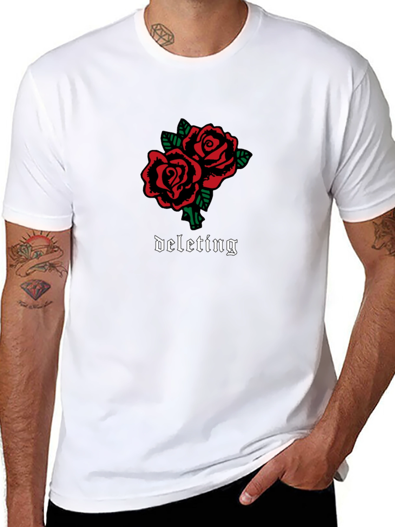 Deleting Roses Graphic T-Shirt - Black