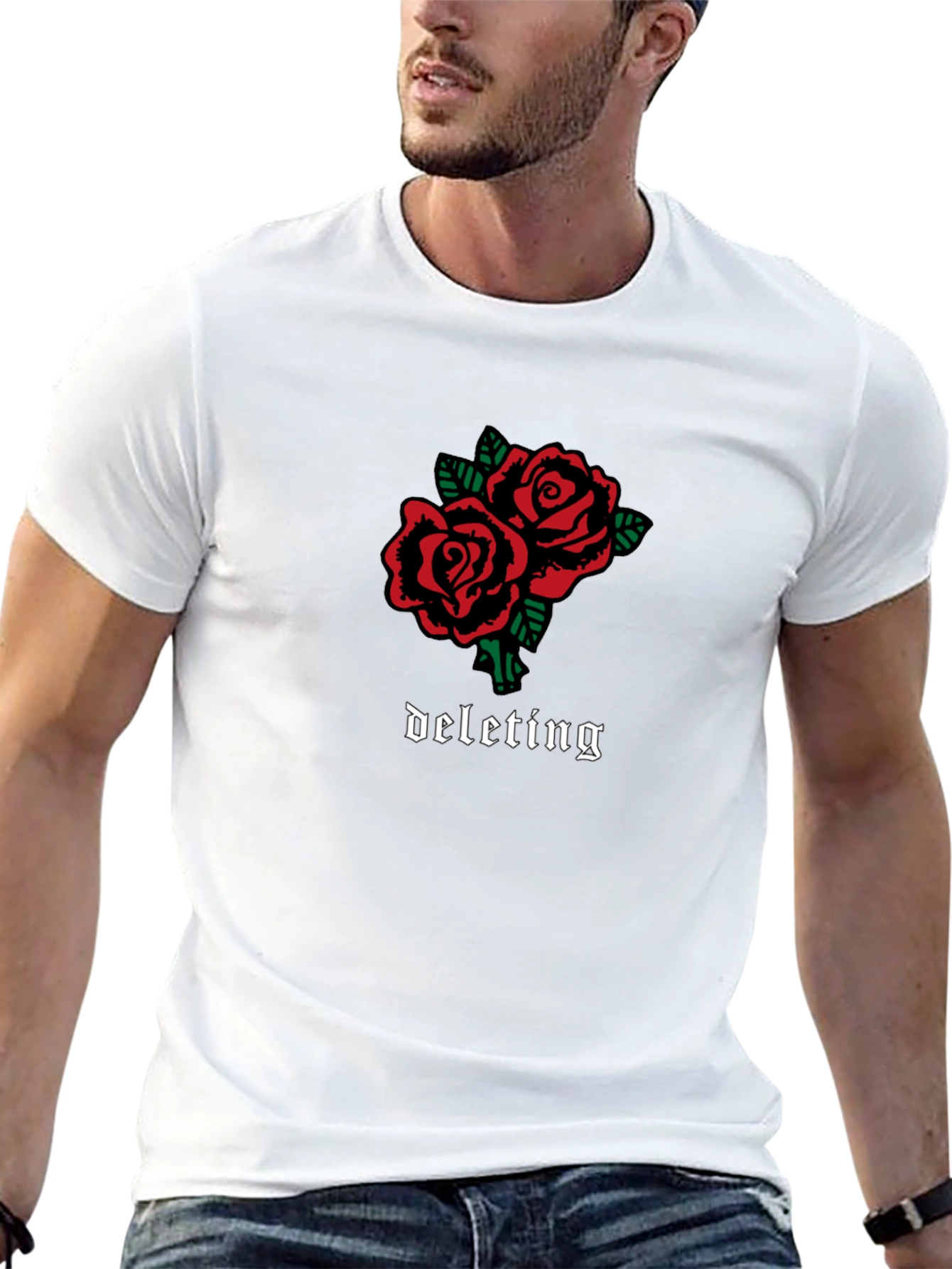 Deleting Roses Graphic T-Shirt - Black