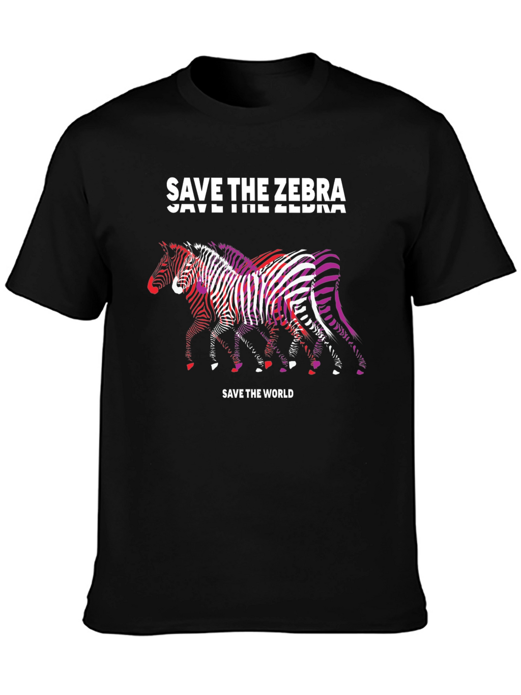 Save the Zebra Graphic T-Shirt - Black