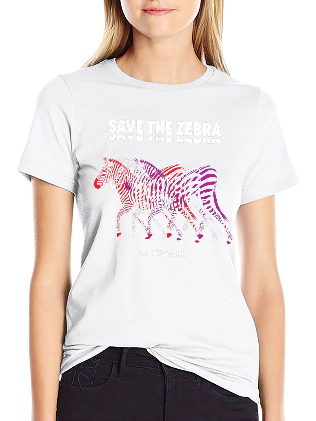 Save the Zebra Graphic T-Shirt - Black