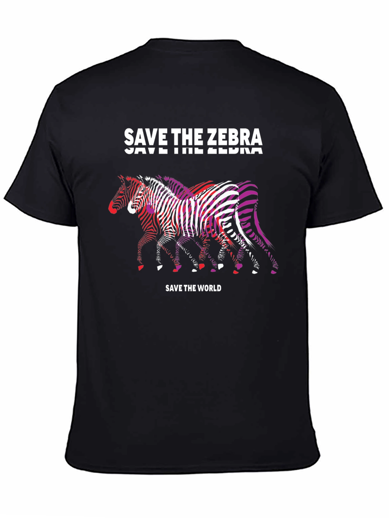 Save the Zebra Graphic T-Shirt - Black