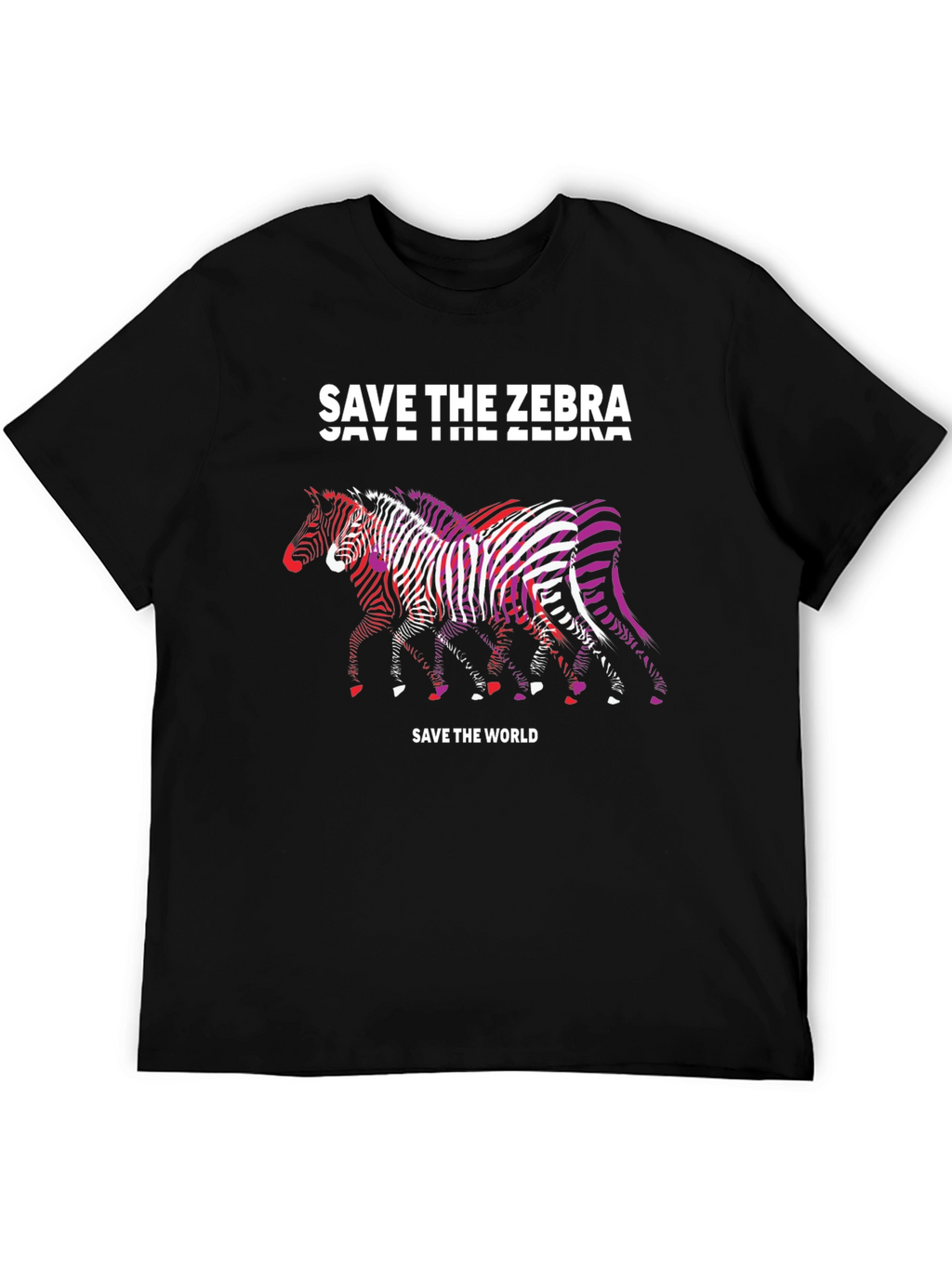 Save the Zebra Graphic T-Shirt - Black