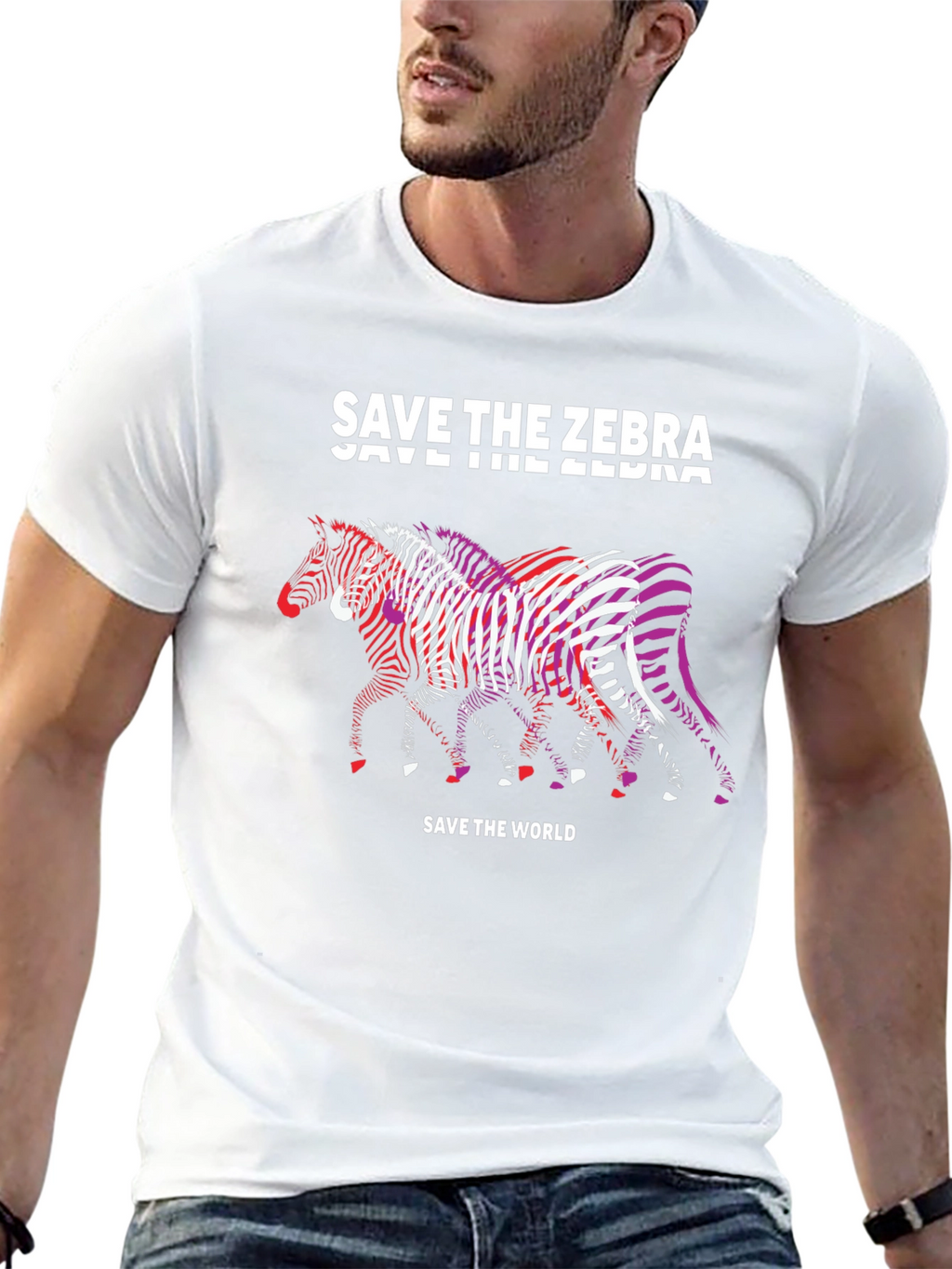 Save the Zebra Graphic T-Shirt - Black