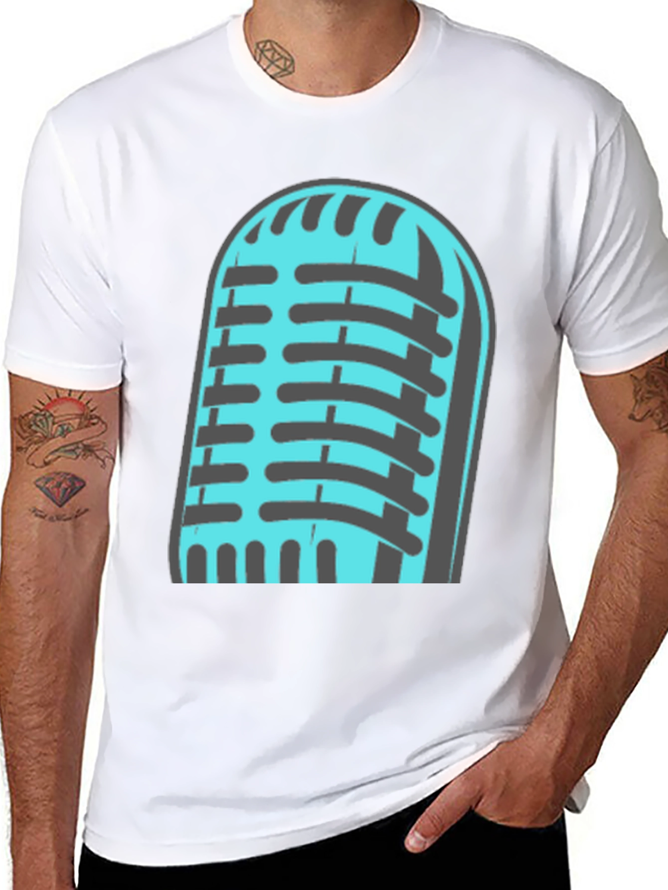 Retro Microphone Graphic T-Shirt