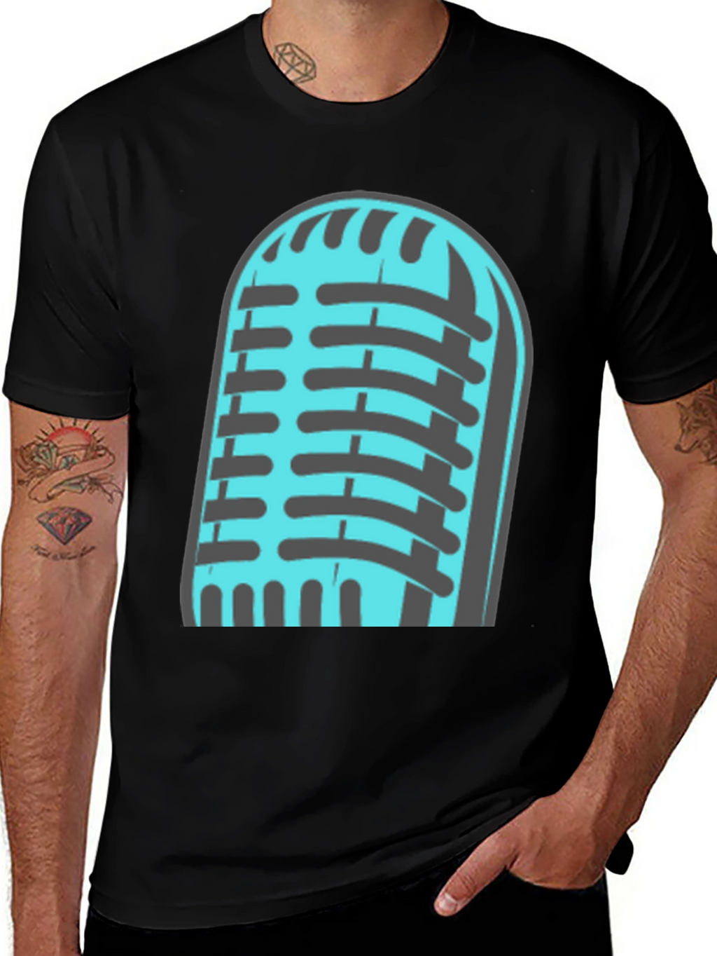 Retro Microphone Graphic T-Shirt