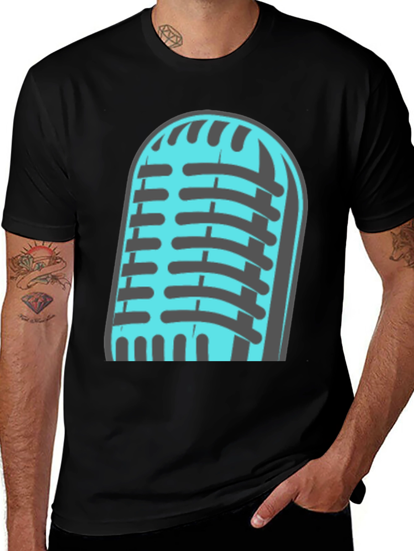 Retro Microphone Graphic T-Shirt