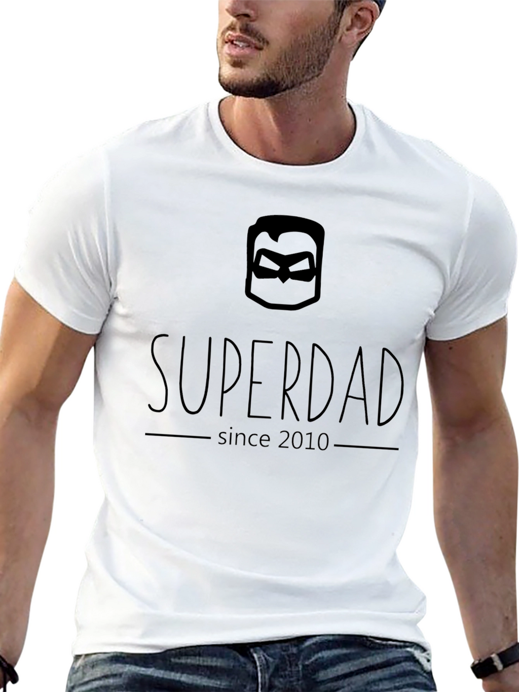 Superdad Since 2010 T-Shirt - Black Hero Dad Tee
