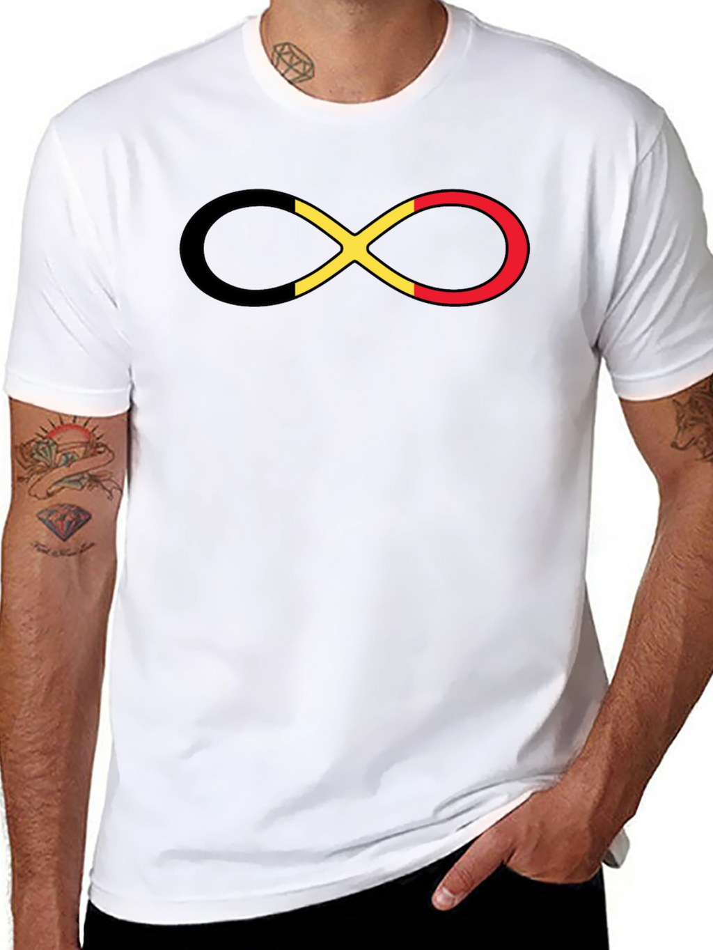 Belgium Flag Infinity Symbol T-Shirt - Casual Wear