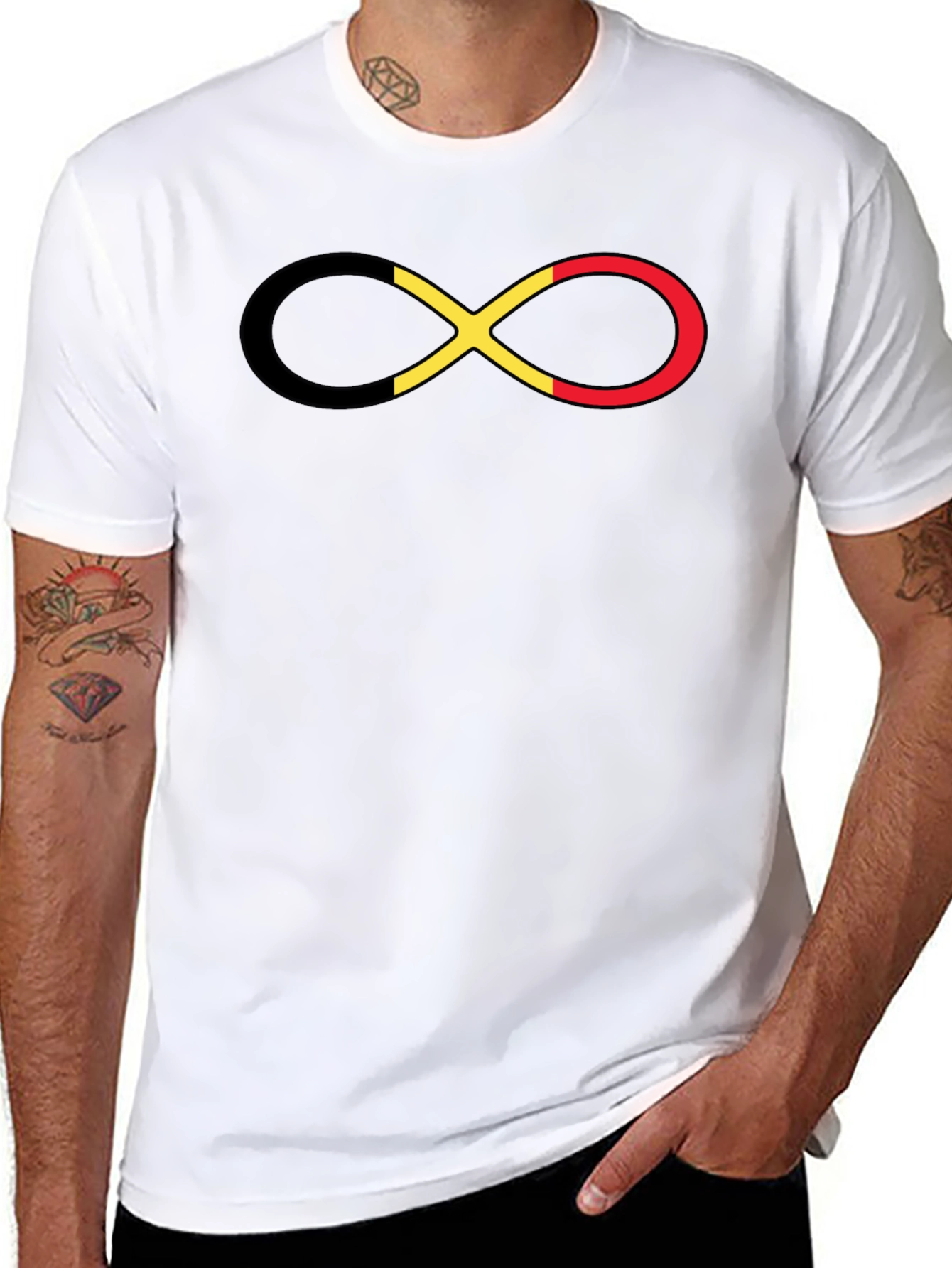 Belgium Flag Infinity Symbol T-Shirt - Casual Wear