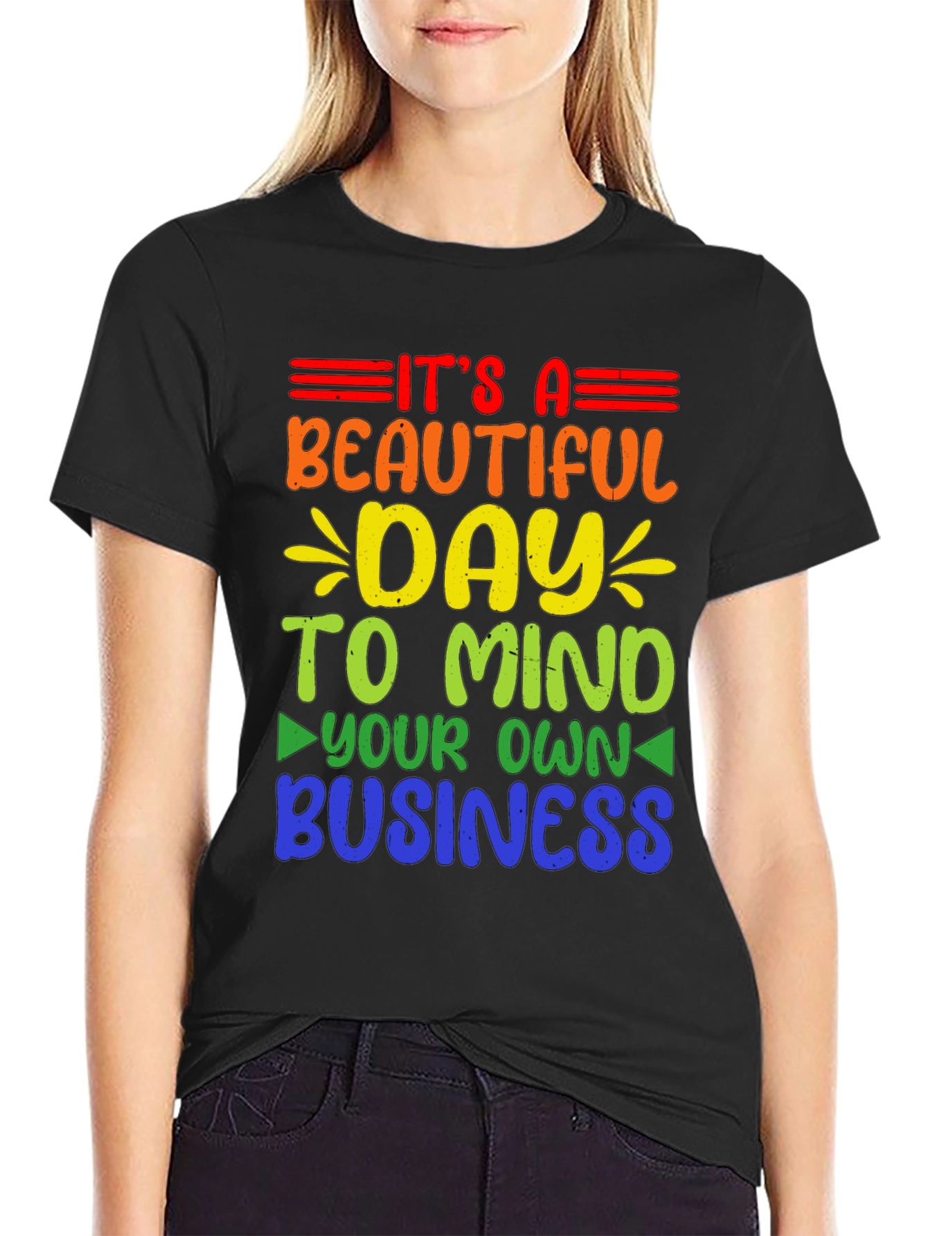 Mind Your Own Business Rainbow T-Shirt