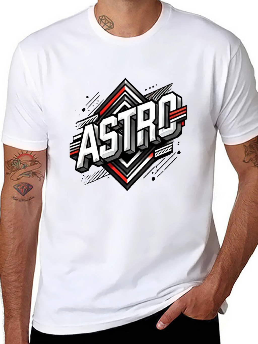Astro Graphic Tee - Stylish Black Cotton Blend