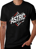 Astro Graphic Tee - Stylish Black Cotton Blend