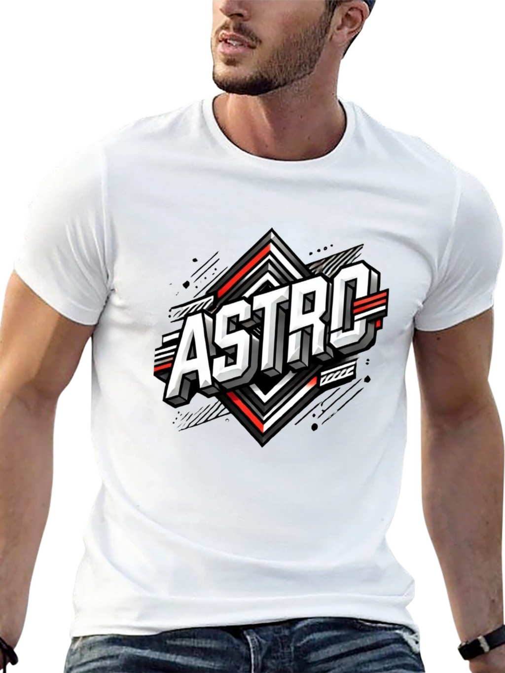 Astro Graphic Tee - Stylish Black Cotton Blend