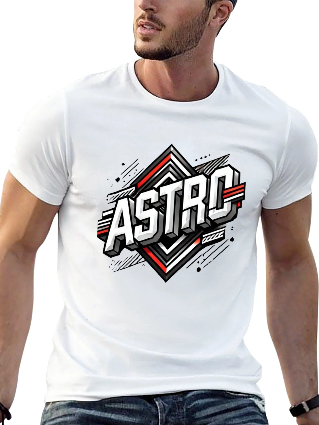 Astro Graphic Tee - Stylish Black Cotton Blend