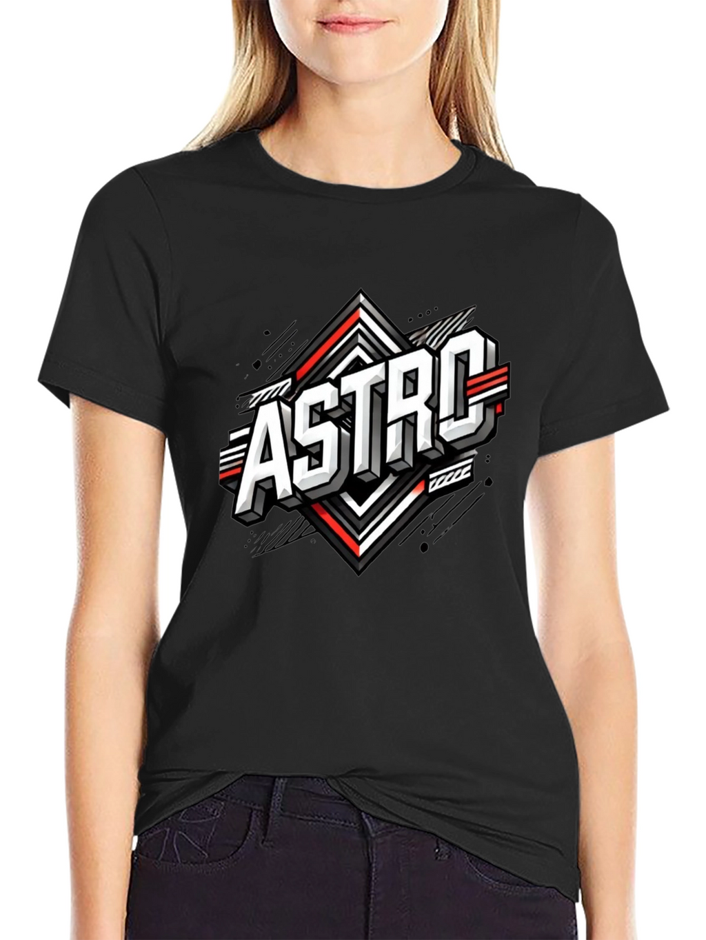 Astro Graphic Tee - Stylish Black Cotton Blend
