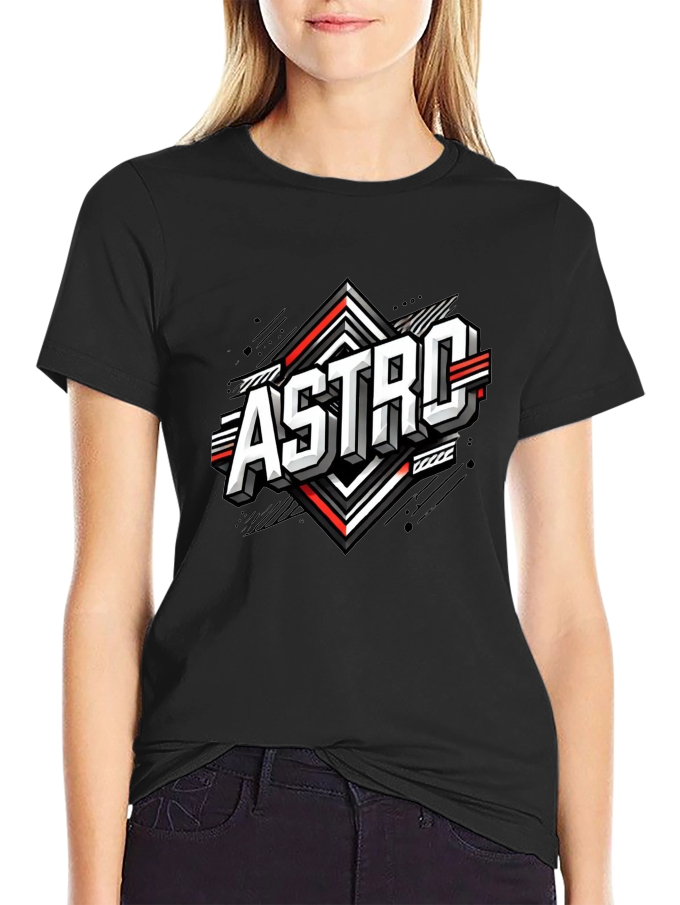 Astro Graphic Tee - Stylish Black Cotton Blend