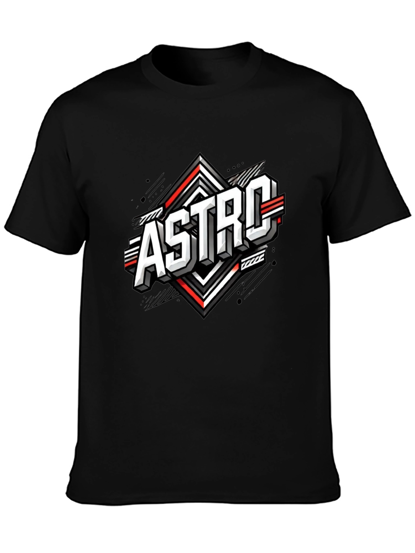 Astro Graphic Tee - Stylish Black Cotton Blend