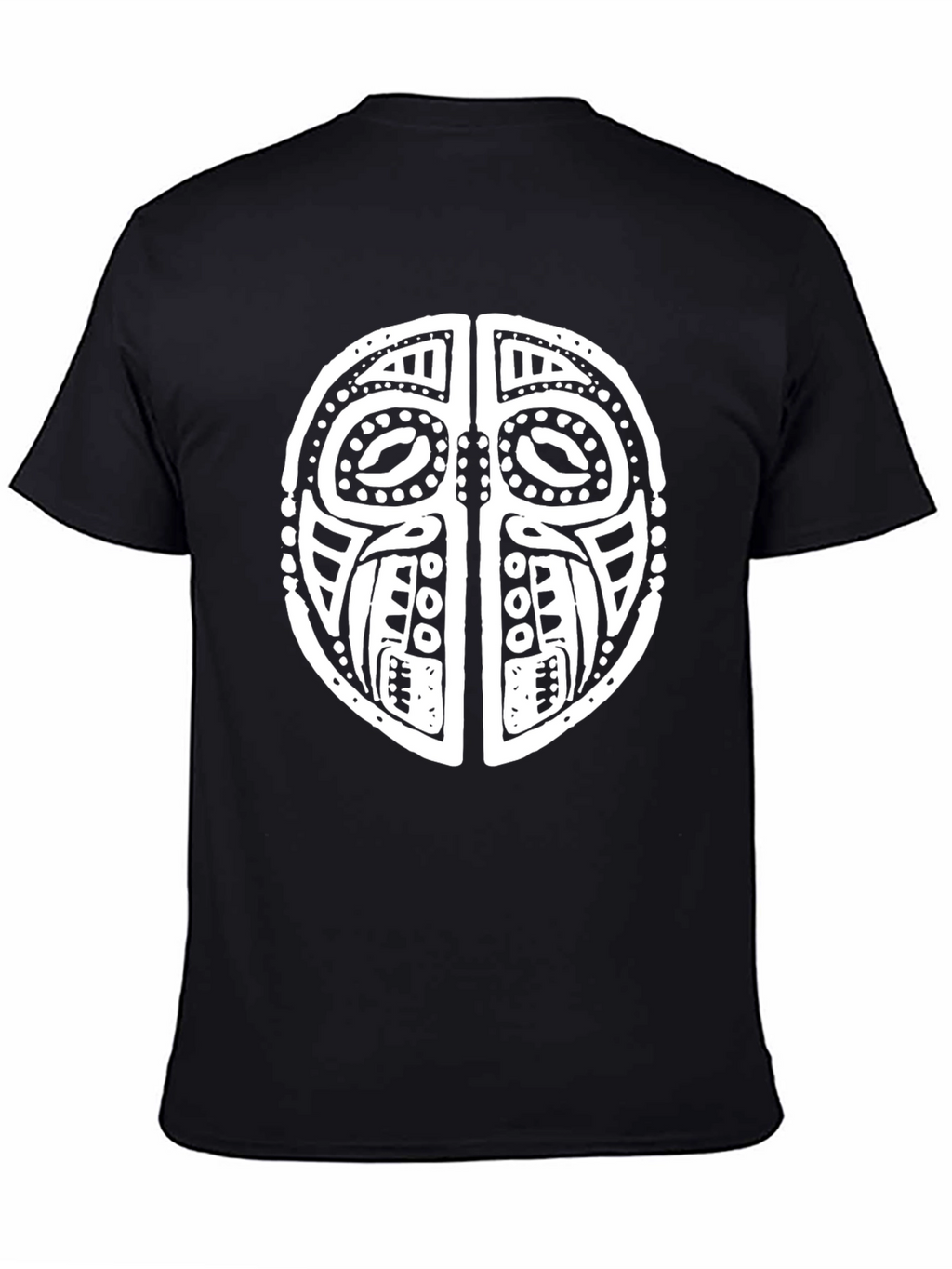 Tribal Mask Graphic T-Shirt - Black