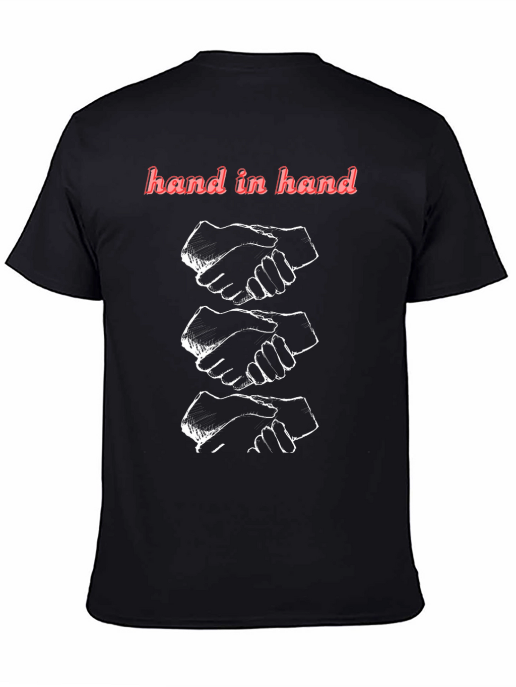 Hand in Hand Graphic Print Black T-Shirt
