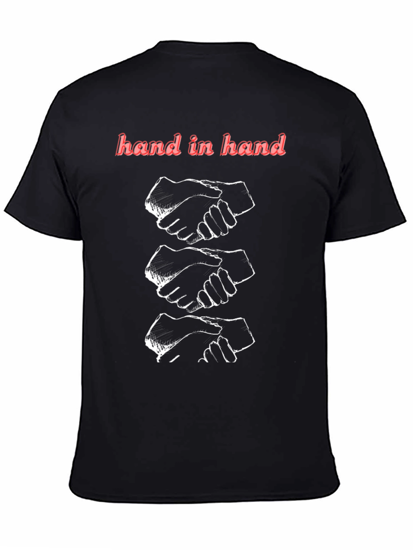 Hand in Hand Graphic Print Black T-Shirt