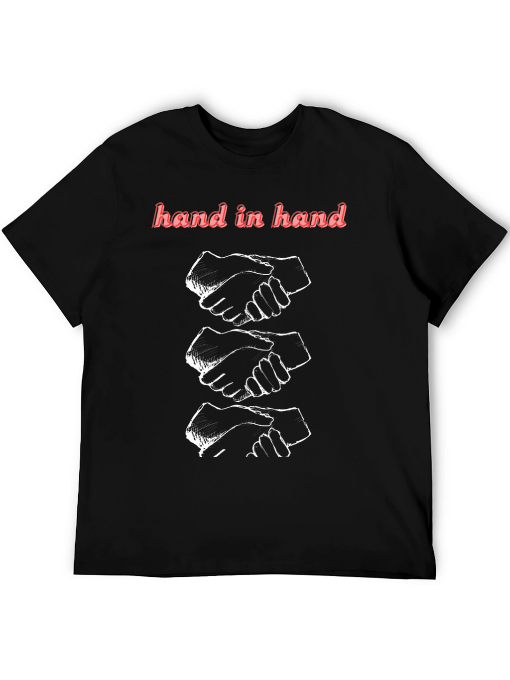 Hand in Hand Graphic Print Black T-Shirt