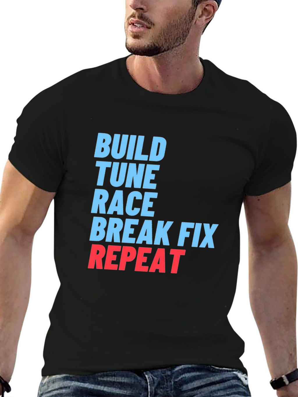 Build Tune Race Repeat Graphic T-Shirt