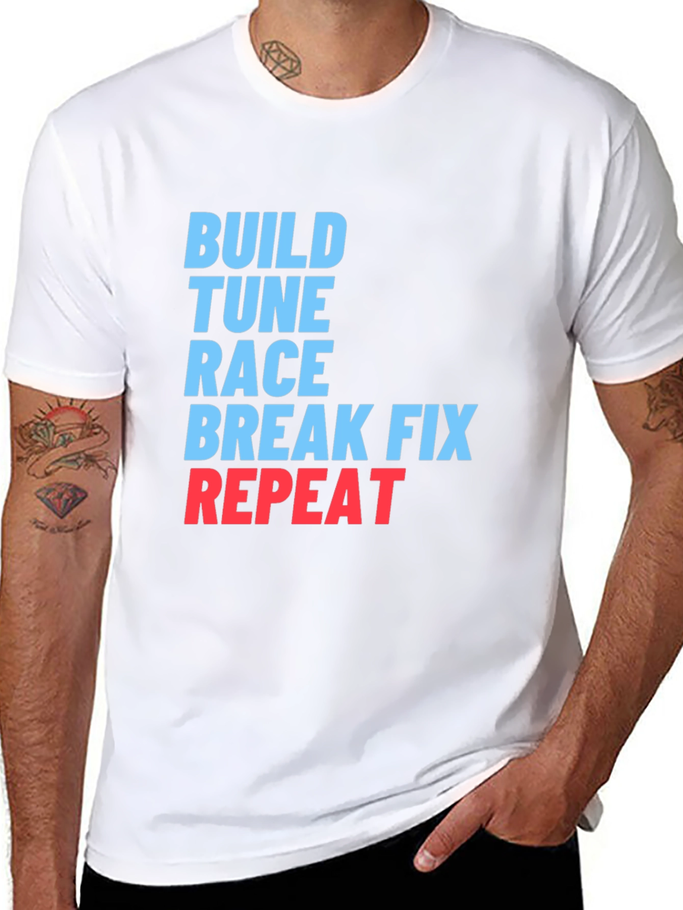 Build Tune Race Repeat Graphic T-Shirt