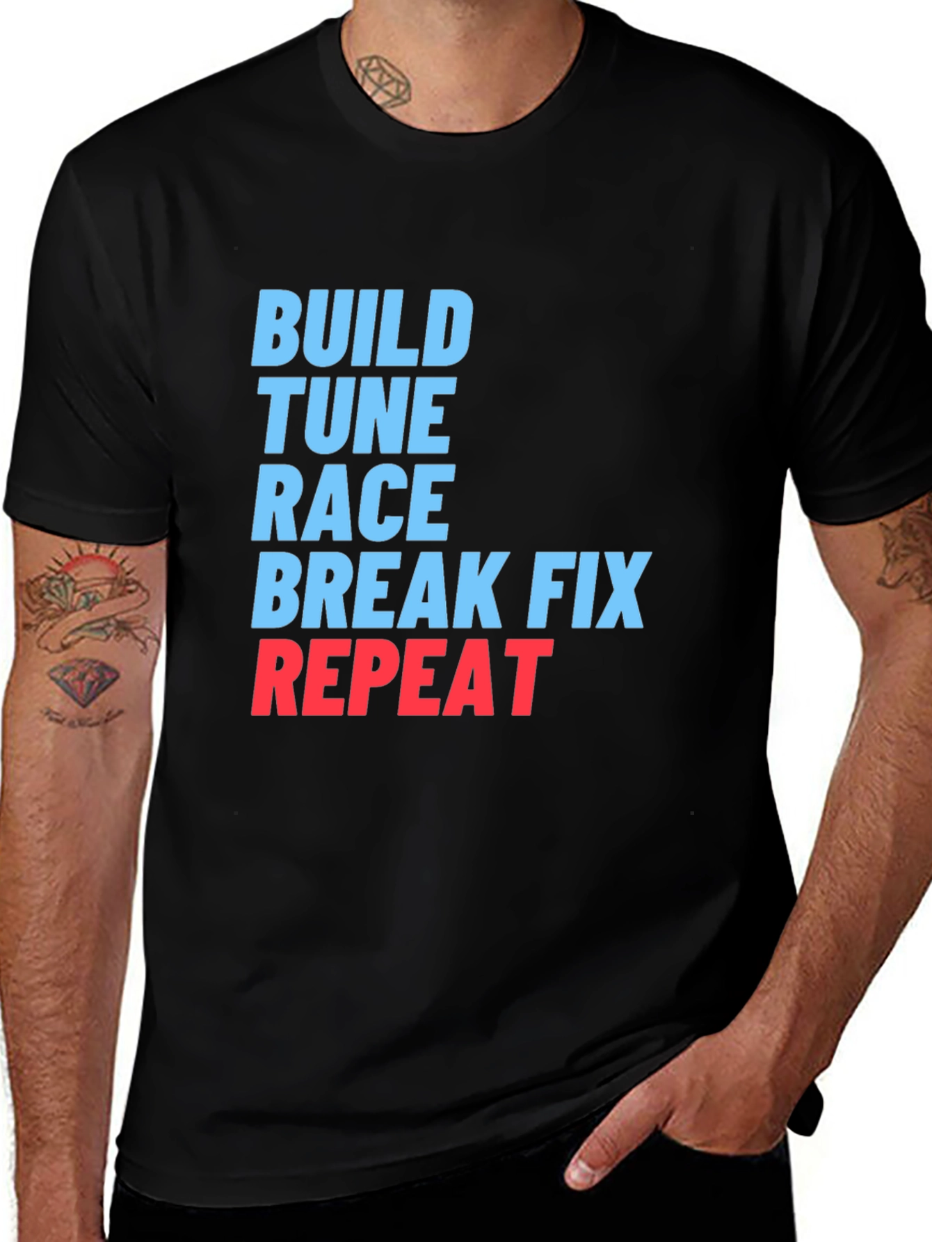 Build Tune Race Repeat Graphic T-Shirt