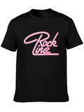 Rock Line T-Shirt - Retro Pink Neon Graphic Tee