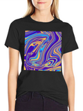 Abstract Swirl Graphic Tee - Modern Artistic Design