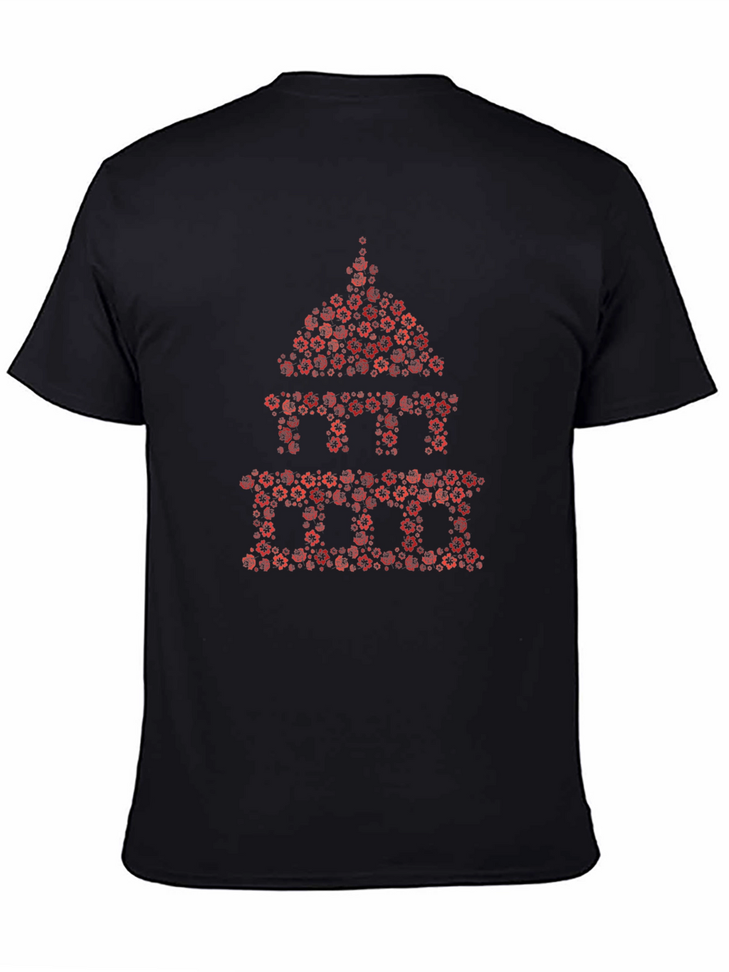 Floral Capitol Building Graphic Tee - Black