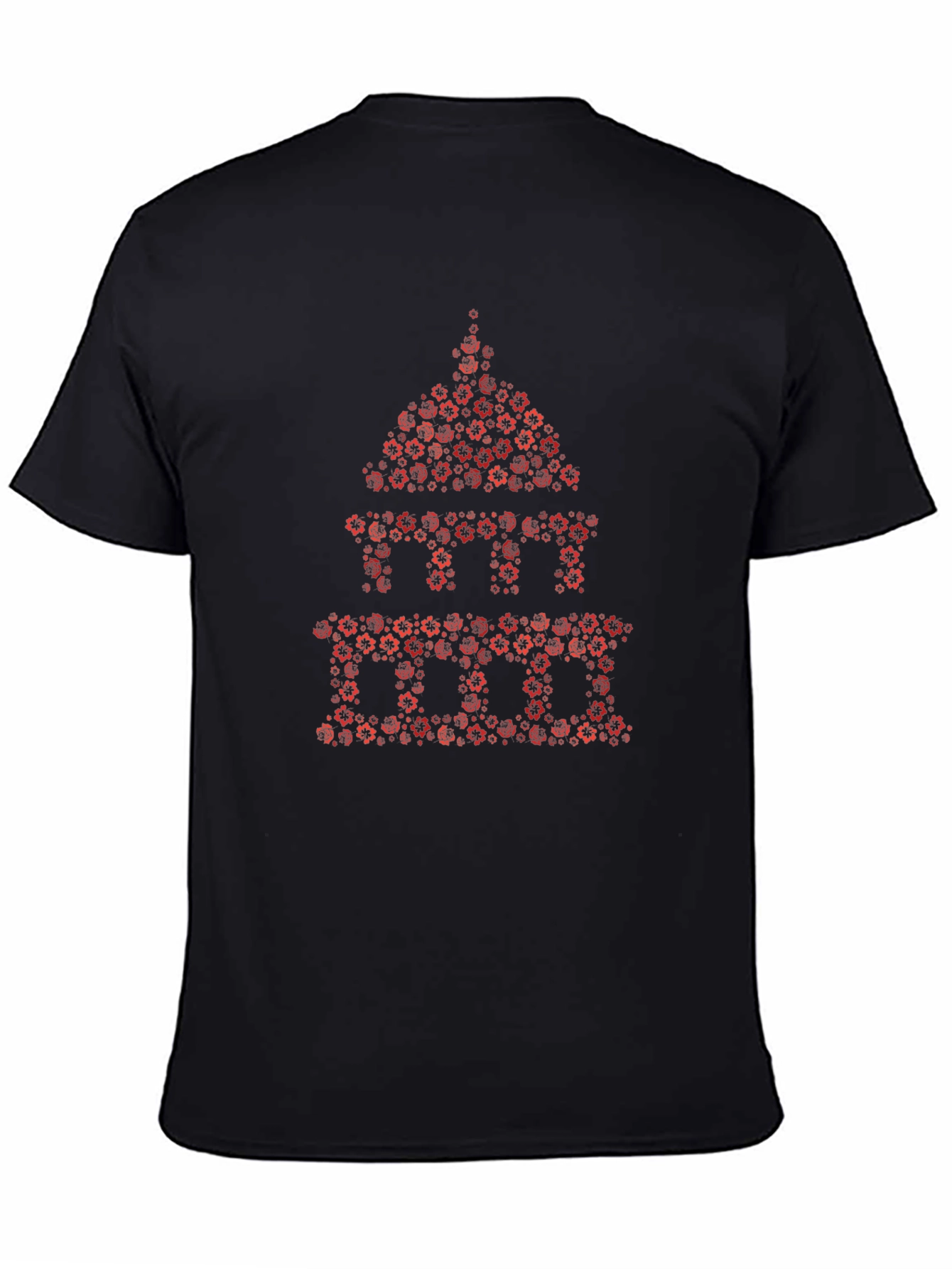 Floral Capitol Building Graphic Tee - Black