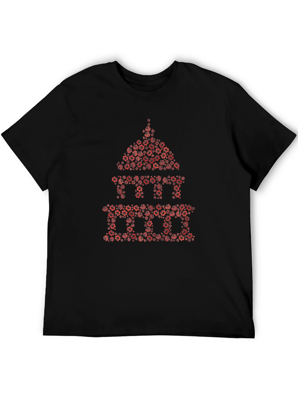 Floral Capitol Building Graphic Tee - Black