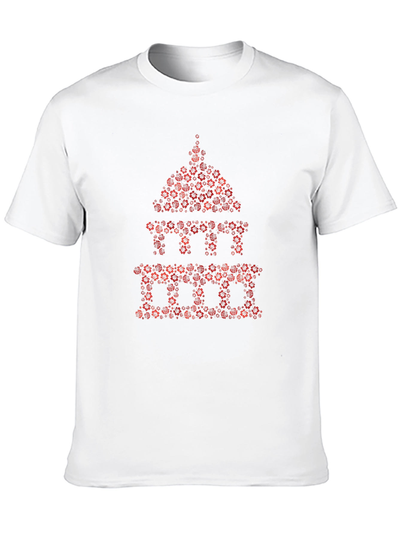 Floral Capitol Building Graphic Tee - Black
