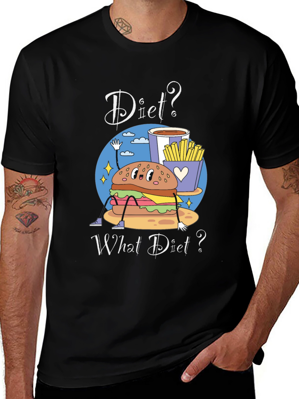Diet? What Diet? Funny Graphic T-Shirt