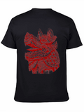 Dragon Graphic Print Black Tee