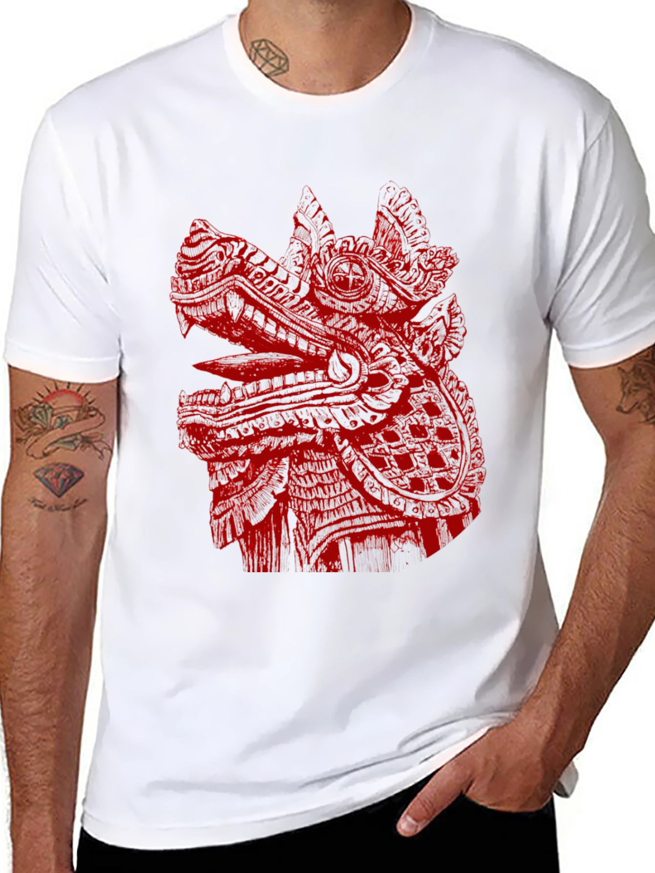 Dragon Graphic Print Black Tee