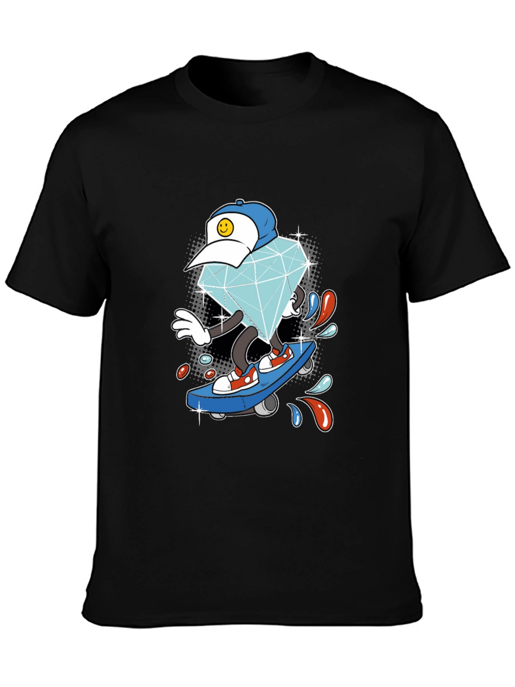 Diamond Skateboarder Black T-Shirt