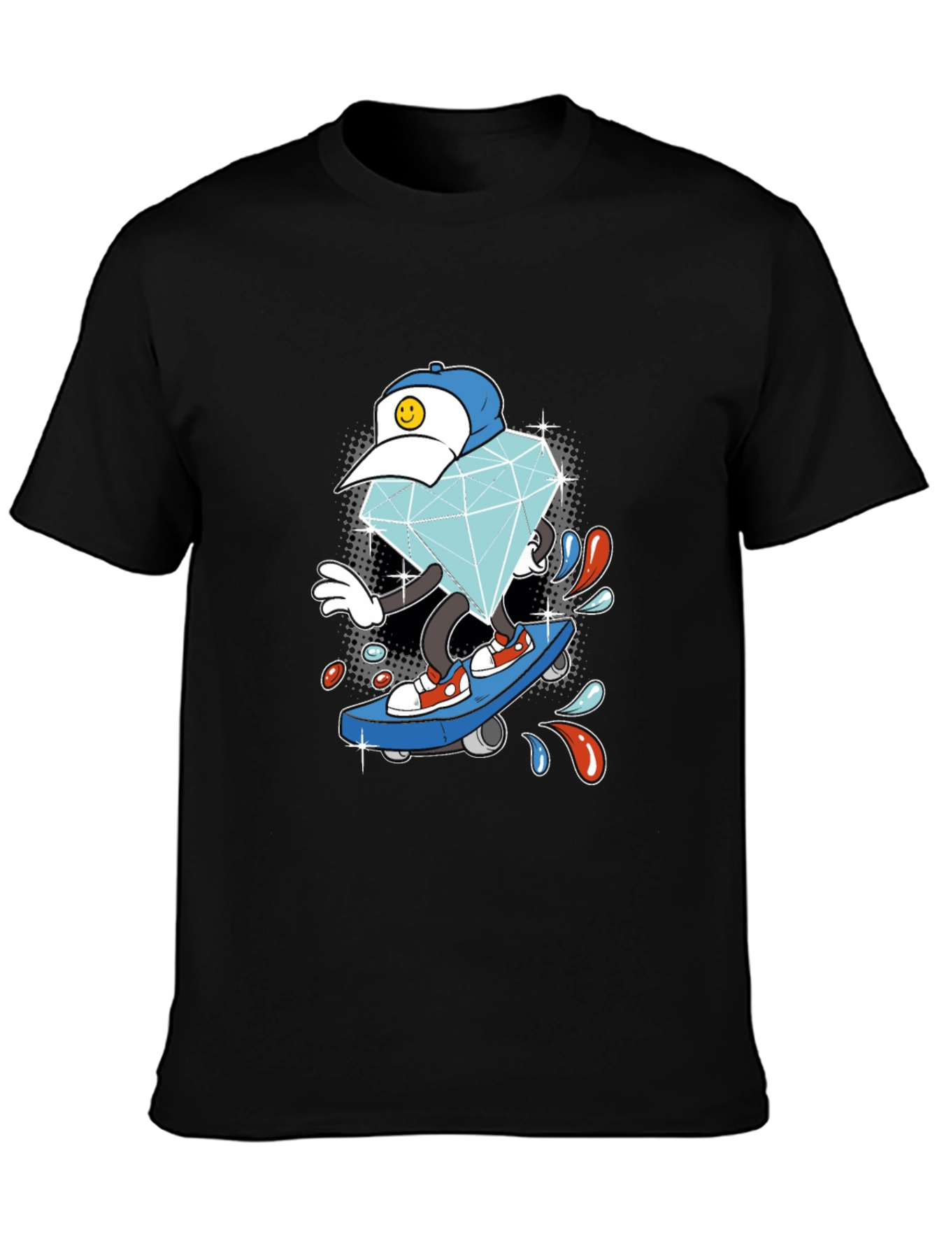 Diamond Skateboarder Black T-Shirt