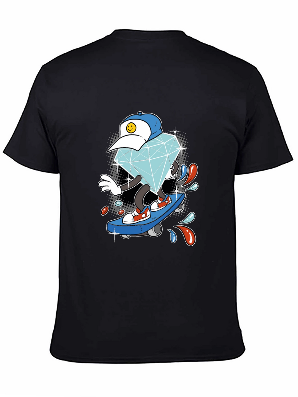Diamond Skateboarder Black T-Shirt