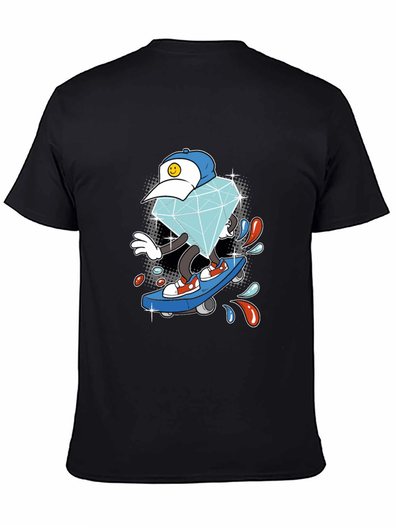 Diamond Skateboarder Black T-Shirt