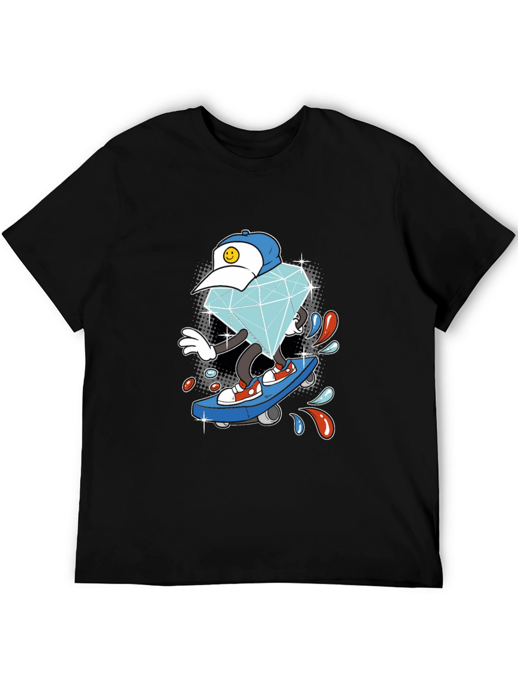 Diamond Skateboarder Black T-Shirt