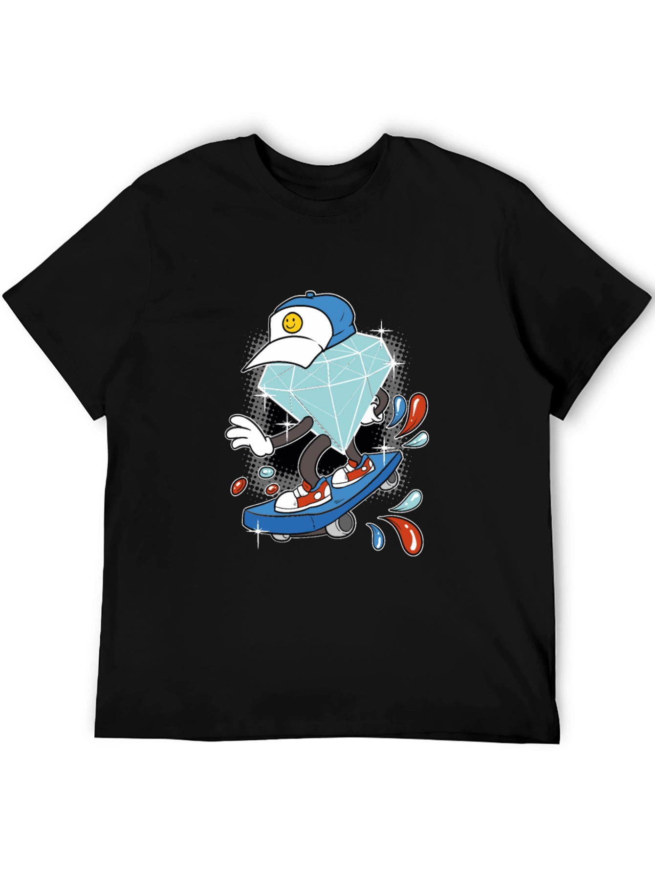 Diamond Skateboarder Black T-Shirt