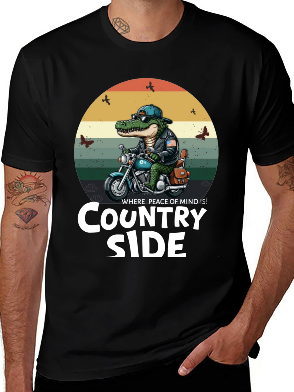 Country Side Alligator Biker T-Shirt